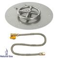 American Fireglass 12 In. Round Stainless Steel Flat Pan With Match Light Kit - Natural Gas SS-RFPMKIT-N-12